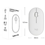 Logitech Pebble Cobblestone Shape Thin 3-keys 1000DPI Mute Wireless Bluetooth Optical Mouse, Wireless Range: 10m