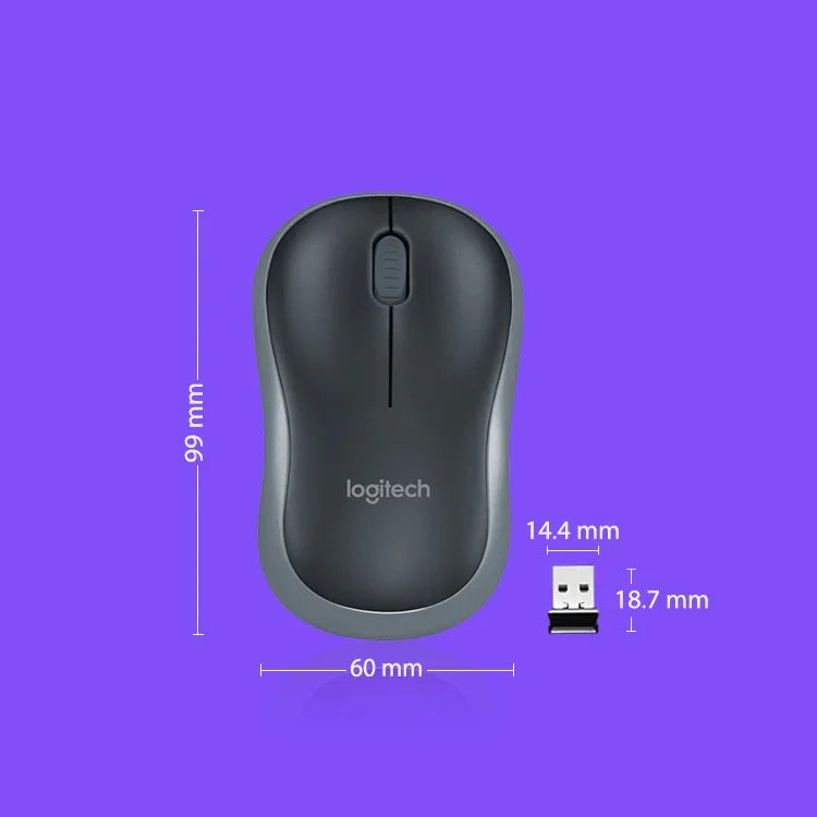 Chuột không dây Logitech M186 tiết kiệm điện văn phòng USB cho laptop máy tính để bàn đa năng