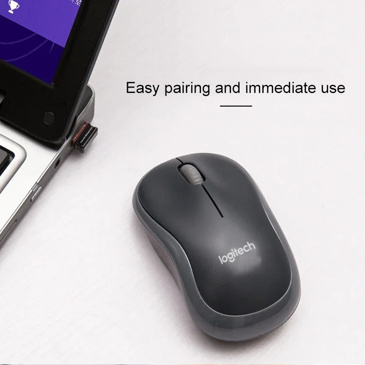 Chuột không dây Logitech M186 tiết kiệm điện văn phòng USB cho laptop máy tính để bàn đa năng