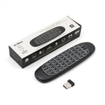 C120 Chuột không dây Air Mouse có đèn nền 2.4GHz, bàn phím, cảm biến con quay 3D, điều khiển từ xa Android cho PC, Android TV Box / Smart TV, thiết bị chơi game, bàn phím đèn nền trắng
