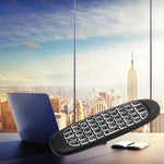 C120 Chuột không dây Air Mouse có đèn nền 2.4GHz, bàn phím, cảm biến con quay 3D, điều khiển từ xa Android cho PC, Android TV Box / Smart TV, thiết bị chơi game, bàn phím đèn nền trắng