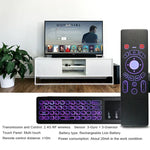 T6 Phiên bản đèn màu Chuột không dây Air Mouse 2.4GHz, điều khiển từ xa có touchpad & học IR cho PC, Android TV Box / Smart TV, thiết bị đa phương tiện, T6