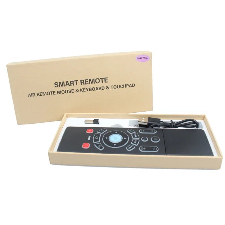 T6 Phiên bản đèn màu Chuột không dây Air Mouse 2.4GHz, điều khiển từ xa có touchpad & học IR cho PC, Android TV Box / Smart TV, thiết bị đa phương tiện, T6