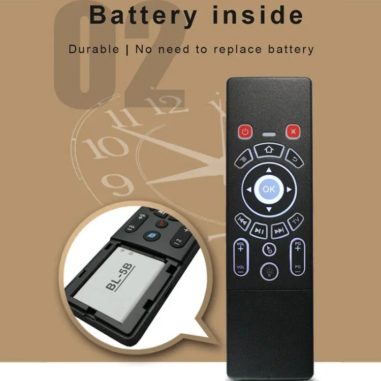 T6 Phiên bản đèn màu Chuột không dây Air Mouse 2.4GHz, điều khiển từ xa có touchpad & học IR cho PC, Android TV Box / Smart TV, thiết bị đa phương tiện, T6