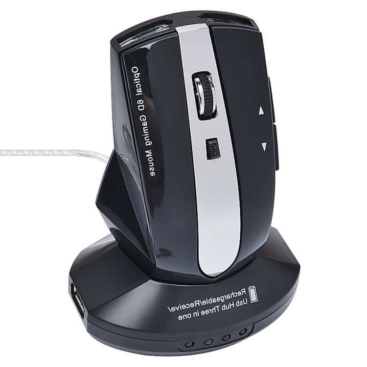 Chuột quang không dây sạc lại MZ-011 2.4GHz 1600DPI có chức năng HUB, Màu đen, Đen bạc, Trắng + Xanh hoàng gia, Trắng ngọc trai, Xanh, Bạc