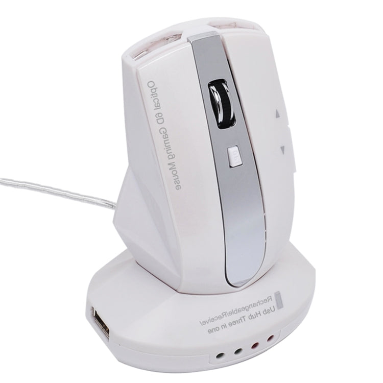 Chuột quang không dây sạc lại MZ-011 2.4GHz 1600DPI có chức năng HUB, Màu đen, Đen bạc, Trắng + Xanh hoàng gia, Trắng ngọc trai, Xanh, Bạc