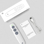 Doosl DSIT007 Bút điều khiển từ xa không dây sạc lại trình chiếu Powerpoint 2.4GHz, Khoảng cách điều khiển: 10m (Trắng), DSIT007
