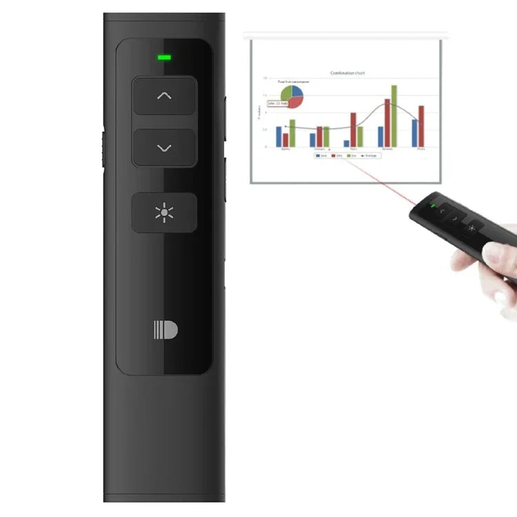 Doosl DSIT013 Điều khiển từ xa trình chiếu PowerPoint sạc lại 2.4GHz Đa chức năng với con trỏ laser cho PowerPoint / Keynote / Prezi, Khoảng cách điều khiển: 100m