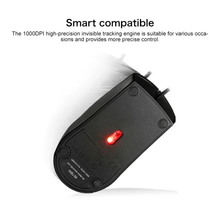 Chuột có dây văn phòng thời trang Lenovo M120 Pro chấm đỏ, Chuột có dây M120 Pro