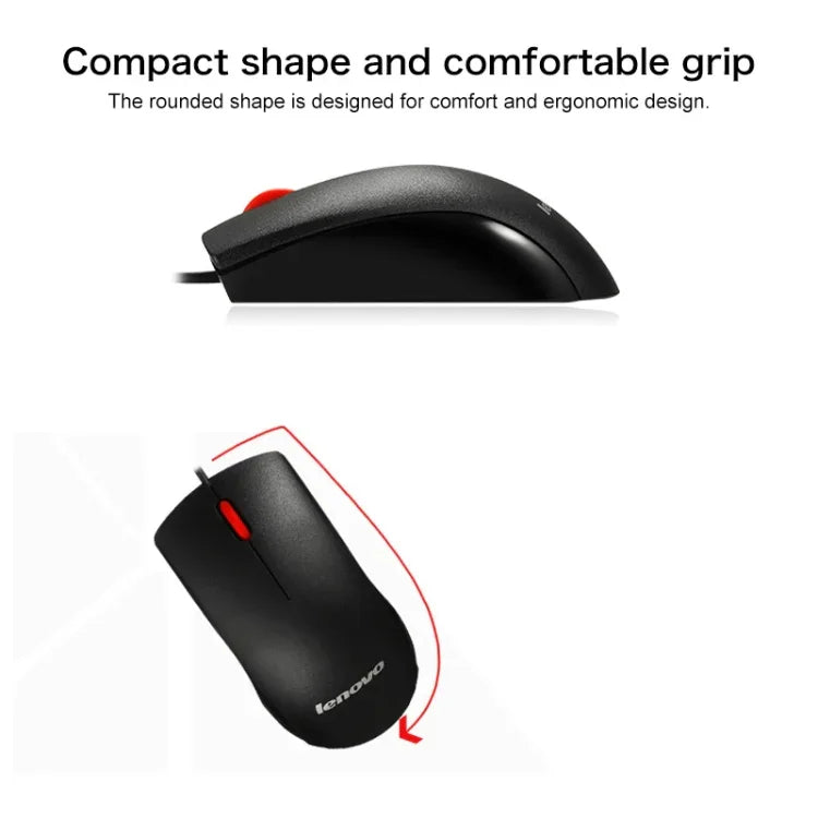 Chuột có dây văn phòng thời trang Lenovo M120 Pro chấm đỏ, Chuột có dây M120 Pro