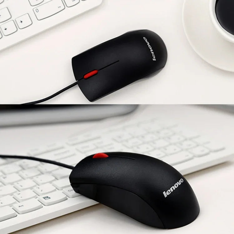 Chuột có dây văn phòng thời trang Lenovo M120 Pro chấm đỏ, Chuột có dây M120 Pro