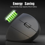 Chuột quang dọc Bluetooth 3.0 không dây HXSJ T29 6 phím 2400 DPI điều chỉnh công thái học, 6 nút T29 màu xám