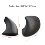 Chuột quang dọc Bluetooth 3.0 không dây HXSJ T29 6 phím 2400 DPI điều chỉnh công thái học, 6 nút T29 màu xám