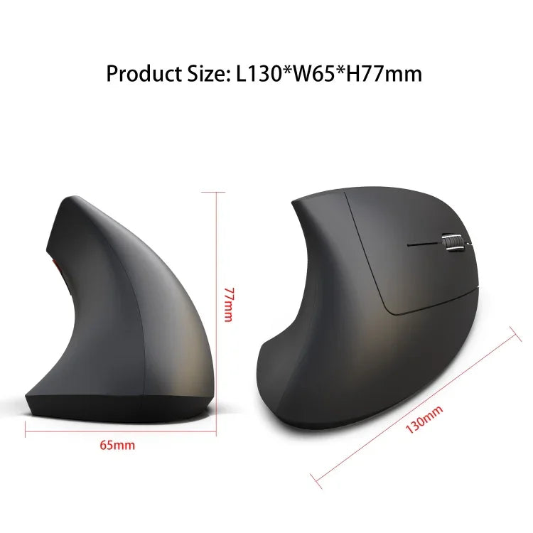 Chuột quang dọc Bluetooth 3.0 không dây HXSJ T29 6 phím 2400 DPI điều chỉnh công thái học, 6 nút T29 màu xám