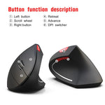 Chuột quang dọc Bluetooth 3.0 không dây HXSJ T29 6 phím 2400 DPI điều chỉnh công thái học, 6 nút T29 màu xám