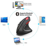 Chuột quang dọc Bluetooth 3.0 không dây HXSJ T29 6 phím 2400 DPI điều chỉnh công thái học, 6 nút T29 màu xám