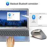 Chuột quang dọc Bluetooth 3.0 không dây HXSJ T29 6 phím 2400 DPI điều chỉnh công thái học, 6 nút T29 màu xám