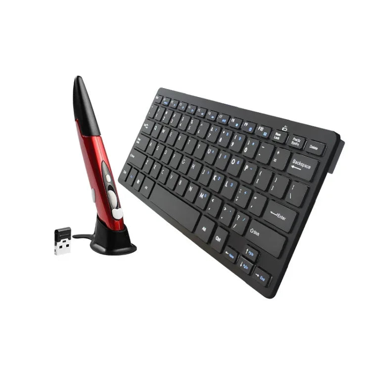 Bộ bàn phím đa phương tiện không dây 2.4GHz KM-808 + chuột bút quang không dây có đầu thu USB cho máy tính PC Laptop, giao màu chuột bút ngẫu nhiên, Bàn phím KM-808 + Chuột bút (Trắng), Bàn phím KM-808 + Chuột bút (Đen)