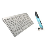 Bộ bàn phím đa phương tiện không dây 2.4GHz KM-808 + chuột bút quang không dây có đầu thu USB cho máy tính PC Laptop, giao màu chuột bút ngẫu nhiên, Bàn phím KM-808 + Chuột bút (Trắng), Bàn phím KM-808 + Chuột bút (Đen)