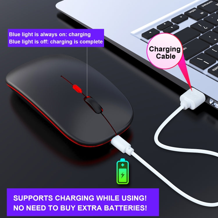 Chuột không dây im lặng 4 nút 2.4G nhiều màu HXSJ M40