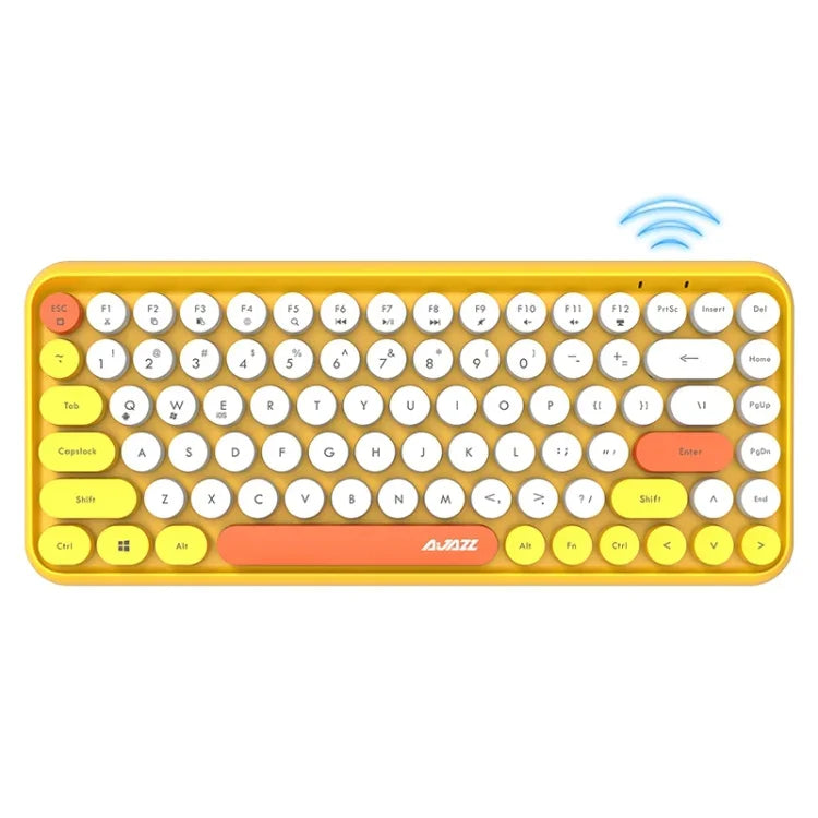 Bàn phím Bluetooth 84 phím Ajazz 308I cho máy tính bảng, điện thoại di động, gia đình, văn phòng, màu vàng