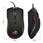 Chuột chơi game có dây phát sáng nhiều màu 7 nút 3200 DPI điều chỉnh công thái học quang học HXSJ A869, A869