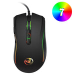Chuột chơi game có dây phát sáng nhiều màu 7 nút 3200 DPI điều chỉnh công thái học quang học HXSJ A869, A869