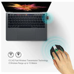 Chuột chơi game quang không dây sạc lại HXSJ M10 2.4GHz 6 phím với đèn màu sắc 2400DPI công thái học cho máy tính để bàn, M10