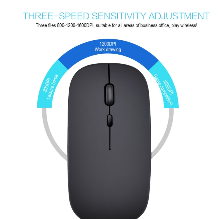 Chuột quang không dây 2.4GHz 1600DPI ba tốc độ điều chỉnh im lặng HXSJ M80, màu vàng, vàng hồng, bạc, trắng, đen, xám