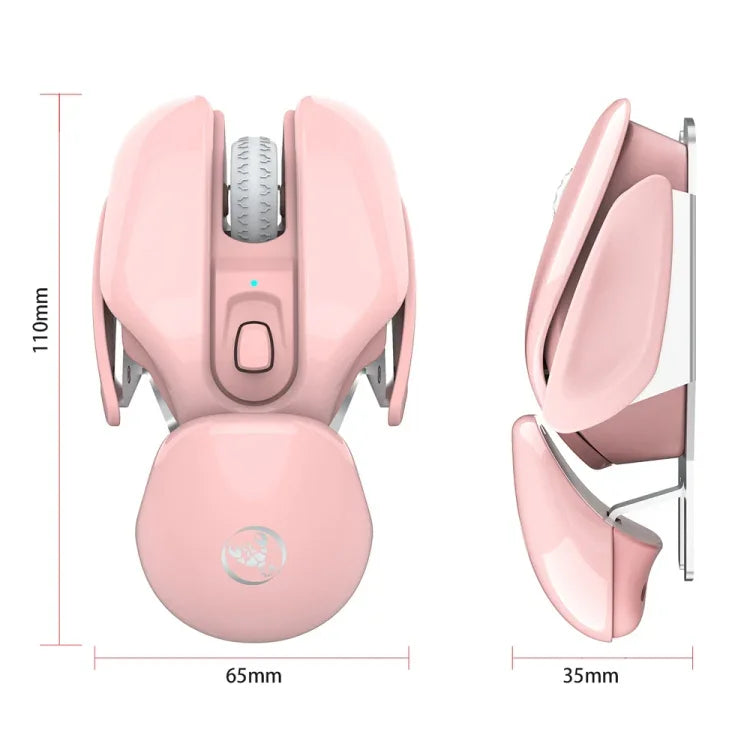 Chuột không dây điều chỉnh 3 chế độ HXSJ T37 2.4GHz 1600dpi im lặng, T37 màu hồng