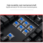 Bàn phím chơi game có dây USB cơ học YINDIAO mạ điện phong cách punk pha trộn ánh sáng, Switch đen, Phong cách punk mạ điện, Switch đen (Đen)