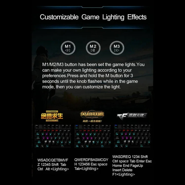 Bàn phím chơi game có dây USB cơ học AULA F2088 108 phím pha trộn ánh sáng phong cách punk mạ điện với nút kim loại, Switch xanh bạc