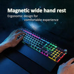 Bàn phím chơi game có dây USB cơ học AULA F2088 108 phím pha trộn ánh sáng với switch xanh, Nút kim loại, Switch xanh đen