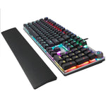 Bàn phím chơi game có dây USB cơ học AULA F2088 108 phím pha trộn ánh sáng với switch xanh, Nút kim loại, Switch xanh đen