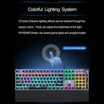 Bàn phím chơi game có dây USB cơ học AULA F2088 108 phím pha trộn ánh sáng với switch xanh, Nút kim loại, Switch xanh đen