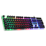 Bàn phím cơ có dây Chasing Leopard G21 USB 104 phím chống nước, phím nổi tròn phong cách punk, đèn nền nhiều màu, chiều dài: 1.3m