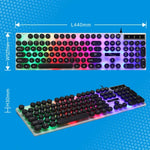 Bàn phím cơ có dây Chasing Leopard G21 USB 104 phím chống nước, phím nổi tròn phong cách punk, đèn nền nhiều màu, chiều dài: 1.3m