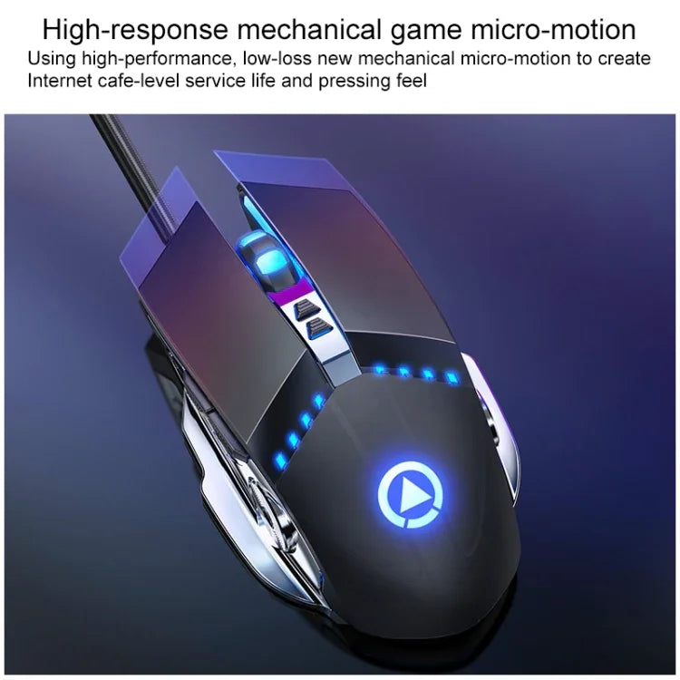 Bộ bàn phím chuột chơi game cảm giác cơ học im lặng YINDIAO V2