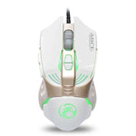 Chuột chơi game quang có dây iMICE V5 USB 7 nút 4000 DPI đèn nền nhiều màu cho máy tính PC Laptop, V5 (Trắng)