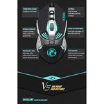 Chuột chơi game quang có dây iMICE V5 USB 7 nút 4000 DPI đèn nền nhiều màu cho máy tính PC Laptop, V5 (Trắng)