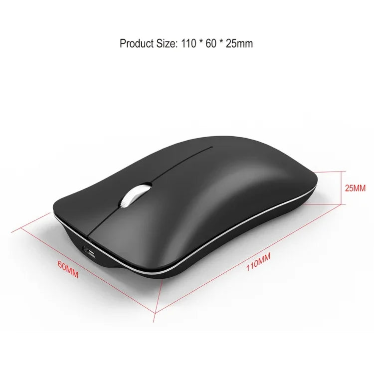 Chuột quang không dây điều chỉnh 4 phím 1600 DPI HXSJ T23 Bluetooth 5.0 + Bluetooth 3.0 + 2.4GHz ba chế độ, thiết kế công thái học, T23 màu đen