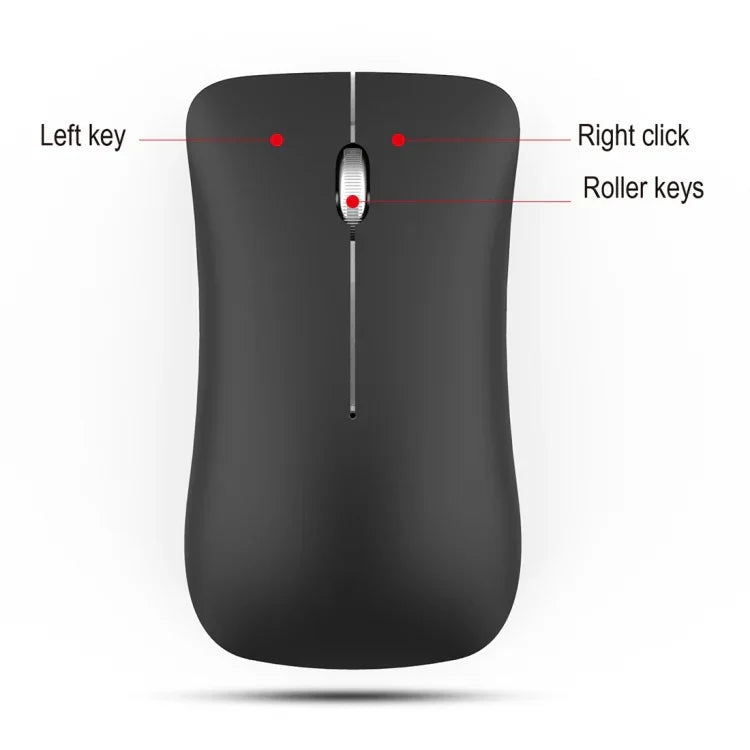 Chuột quang không dây điều chỉnh 4 phím 1600 DPI HXSJ T23 Bluetooth 5.0 + Bluetooth 3.0 + 2.4GHz ba chế độ, thiết kế công thái học, T23 màu đen
