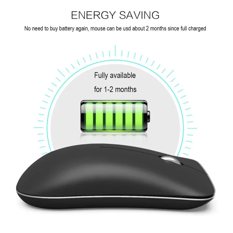 Chuột quang không dây điều chỉnh 4 phím 1600 DPI HXSJ T23 Bluetooth 5.0 + Bluetooth 3.0 + 2.4GHz ba chế độ, thiết kế công thái học, T23 màu đen