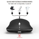 Chuột quang không dây điều chỉnh 4 phím 1600 DPI HXSJ T23 Bluetooth 5.0 + Bluetooth 3.0 + 2.4GHz ba chế độ, thiết kế công thái học, T23 màu đen