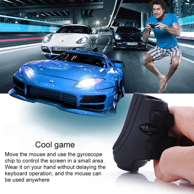 Chuột nhẫn ngón tay lười GM306DM Bluetooth + 2.4GHz hai chế độ, chuột không dây sạc lại được