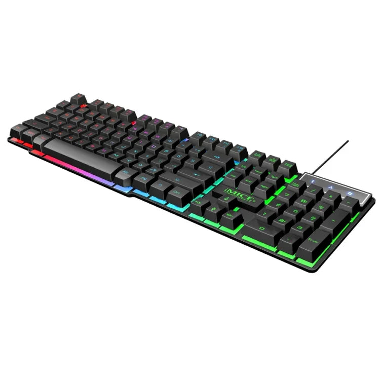 Bàn phím chơi game có dây iMICE AK-600 USB với ký tự phím nổi phát sáng, đèn nền phát sáng (Màu đen)