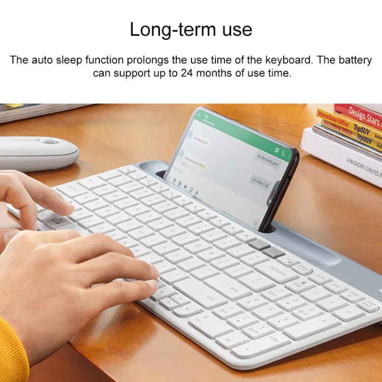 Bàn phím không dây mỏng nhẹ đa thiết bị Logitech K580 với giá đỡ điện thoại