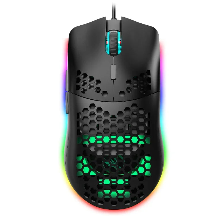 Chuột chơi game có dây HXSJ J900 với 6 phím và đèn RGB lập trình được (Màu trắng), J900 (Màu đen), J900 (Màu trắng)