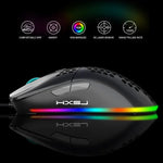 Chuột chơi game có dây HXSJ J900 với 6 phím và đèn RGB lập trình được (Màu trắng), J900 (Màu đen), J900 (Màu trắng)