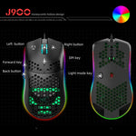 Chuột chơi game có dây HXSJ J900 với 6 phím và đèn RGB lập trình được (Màu trắng), J900 (Màu đen), J900 (Màu trắng)